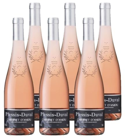 Plessis Duval - AOP Cabernet d'Anjou - Vin Rosé - Lot de 6 bouteilles x 75 cl