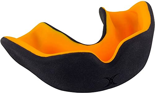 Gilbert X Brace Dual Density Mundschutz, Erwachsene, Unisex, Schwarz/Orange, Senioren