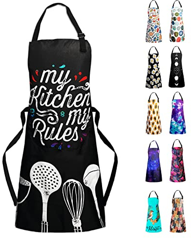 Sosolong Adjustable Waterproof Apron, Apron with 2 Pockets Cooking Kitchen Aprons for Women Men Chef, Adult Gifts