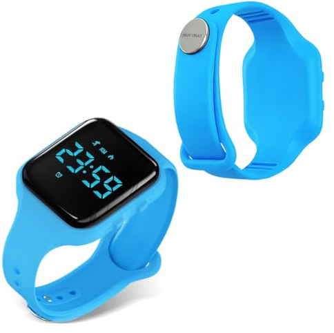 Enfants Pedomètre Fitness Tracker Montre sans App/Bluetooth, 50 Jours de vie de la Batterie LED Montre Bracelet Numérique avec Réveil Pédomètre, Montre de Sport Imperméable pour Enfants Garçons Filles