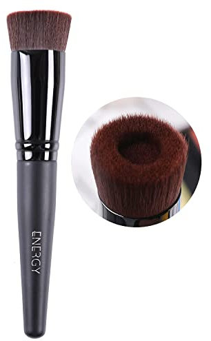 ENERGY Makeup Brush - Synthetisches Haar - Schwarz - Foundation Pinsel - Blush Pinsel - Make-up-Pinsel für flüssiges Make-up, Creme, Pudergrundierung