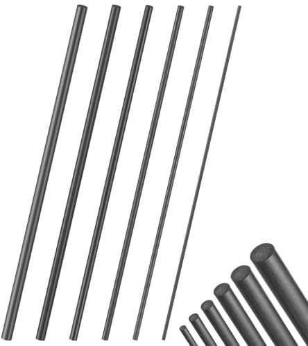 DIYEAH Kit RéParation Canne À PêChe 6 Tiges Fibre Carbone Connecteur Solide pour Canne À PêChe Carbone RéParation Rapide Et Polyvalente