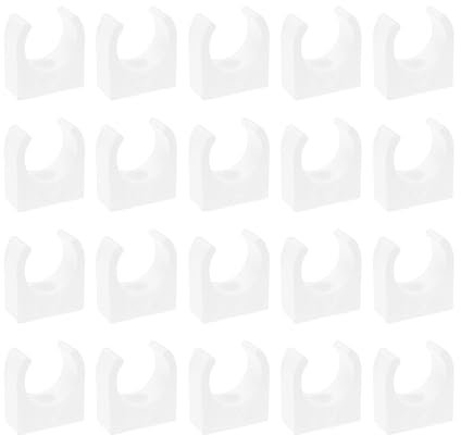 LT Easiyl 20 morsetti per tubi dell'acqua da 18 mm, a forma di U, clip per tubo del gas, in plastica, per irrigazione da giardino, connettore per tubo flessibile bianco