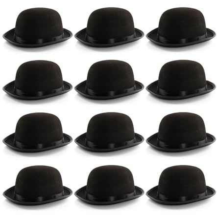 Chapeau melon en feutre pour adulte Noir 58 cm Costume victorien
