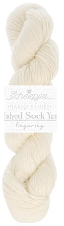 Scheepjes Nakid S Fil Non Teinté pour Chaussettes 100g - 001 Blanc