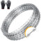 AggFencer 49ft Barbed Razor Wire, Hot-Dip Galvanized Barb Wire Roll for Crafts Fences, Fence for Critter Deterrent