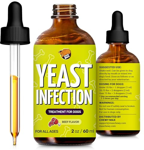 Yeast Infection Treatment for Dogs & Puppies to Help with Itching & Irritation | Dog Ear Infection Treatment for Allergies Breeds | Beef Taste | 2 Oz