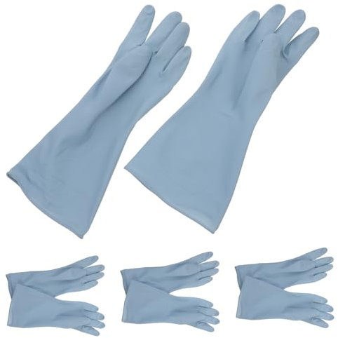 HOLIDYOYO 4paare Wasserdichte Gummihandschuhe Für Geschirrreinigung Lange -handschuhe Für Haushalt Und Putzen