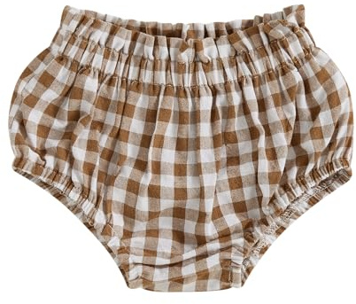 XIXIMAON Baby Bloomers Pack of 3 Girls Underwear Nappy Cover Knickers 3-18M | Plaid Print Elastic Waist Triangle Shorts Cotton Diaper Covers Infant Baby Frilly Knickers Girls Briefs Spring Summer Panties