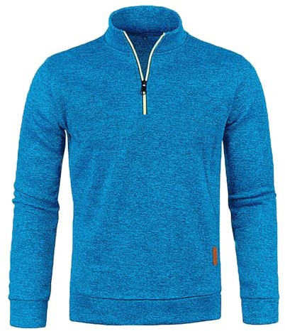 Generisch Sudadera con cremallera 1/4 para hombre, deporte, sudadera de forro polar para hombre, delgada, ligera, sudadera de tallas grandes, sudaderas de color sólido, suéter de trabajo cómodo