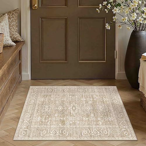 PureCozy Felpudo Entrada Casa Alfombra 60x90cm Beige
