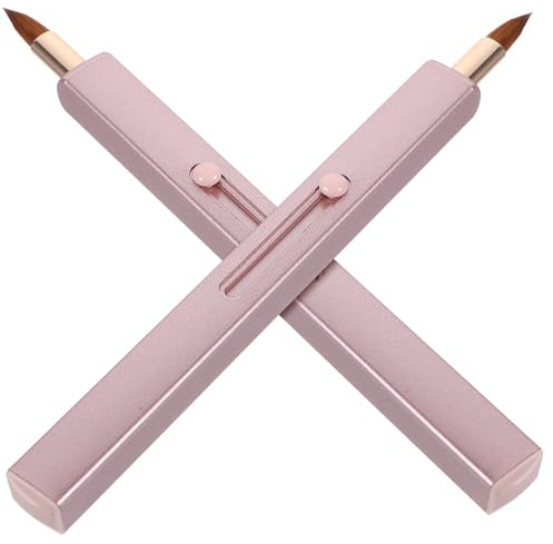 GANAZONO 2 stycken konstgjorda fibrer och plast justerbar läppborste, bärbart sminkverktyg för flytande läppstift, minimalistisk och elegant design, daglig användning