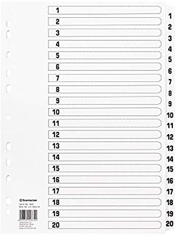 Soennecken Register Mylar 1607 1-20 weiß
