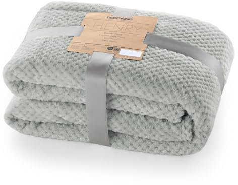 DecoKing Kuscheldecke 70x150 cm Stahl Decke Microfaser Wohndecke Tagesdecke Fleece weich sanft kuschelig skandinavischer Stil grau anthrazit Henry