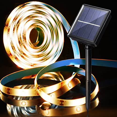 AOZBZ Solar Led Strip 3m, LED Lichterkette Außen Solar IP65 Aussenbereich Wasserdicht mit 90 LED, 2 Modi Solar Lichterkette Lichtsensortechnologie, Led Streifen Solar für Garten, Party