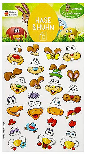 Heitmann Eierfarben Sticker Hasen/Enten-Gesichter, 10 g, 1007805