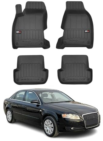 OMAC Premium Gummi Fußmatten kompatibel mit Audi A4 B7 Limo Avant 2004-2008 Schwarz 4X