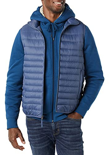 Amazon Essentials Chaleco Acolchado Ligero y Resistente al Agua para Hombre, índigo, Talla XL