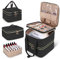 Yarwo Nagellack Aufbewahrung Tasche, Nagellack Tasche für 72 Nagellack (bis zu 15 ML) und Nagellampe, Kosmetikoffer für Nageltrockner und Nagellack Zubehör Set, Schwarz, PATENT ANGEMELDET
