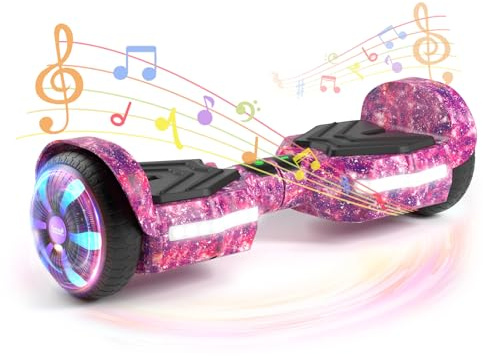 SIMATE Scooter, Bluetooth Speakers and LED Light-Up Wheels, APP Control, Dual 250W Motors, 8.5 mph Max Speed & 8.5 Miles Max Range, Gifts for Kids Adults Girls Boys