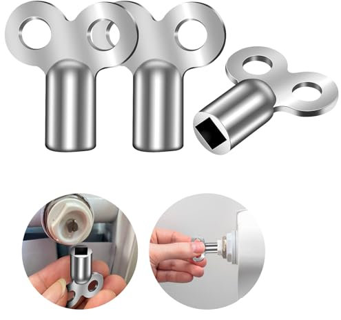Flintronic Radiator Bleed Key, 3pcs Radiator Bleed Valve Keys, Radiator Key for Bleeding Radiators and Air Vent, Radiator Valve Clock Key for Bleeding and Air Vent, Removing Trapped Air/Valve Venting