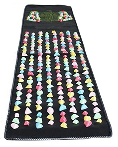 Glomora Tapis de Massage des Pieds, Tapis de Réflexologie Plantaire, Tapis d'Acupression, Imitation Galets, Soulagement Douleurs, Détente, Amélioration Circulation Sanguine,170cm x 35cm