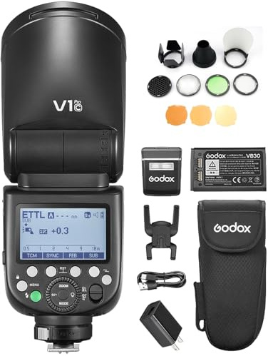 GODOX V1 PRO C Camera Flash with AK-R1 Accessory Kit Compatible with Canon