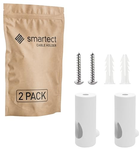 smartect Aluminium Vägg- och Takmontering 2 Stycken för Kabel i Vit