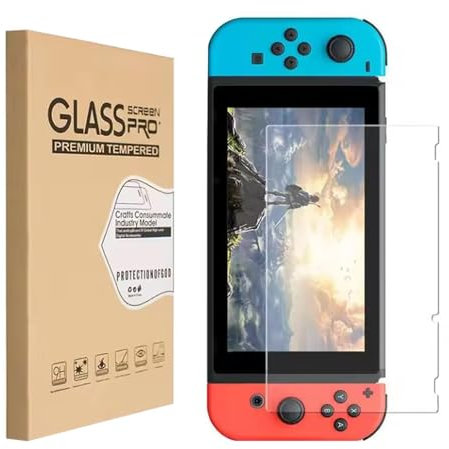 Shunwige Cristal templado para Nintendo Switch, protector de pantalla, sin burbujas, HD, antigrietas, dureza 9H, resistente a los arañazos, fácil de instalar para Nintendo Switch (1 unidad)