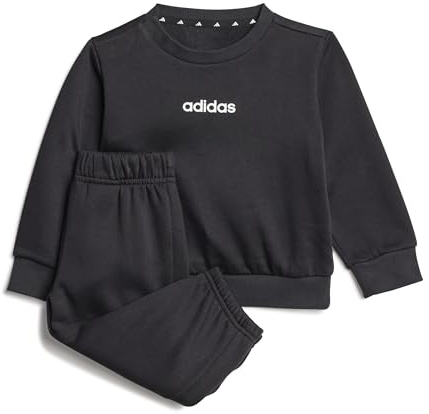 adidas Unisex bebé Essentials Linear Logo Jogger Track Suit, black/white, 3-4 Years
