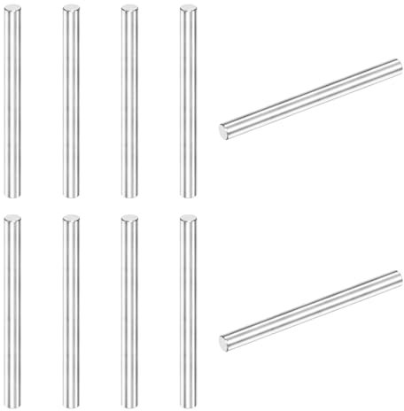 M METERXITY 10-Pack 5 x 55 mm Dowel Pin, 316 Stainless Steel Support Pin Fastener Elements for Metal Devices/Wooden Projects, Cylindrical Shelf Support Pin [Silver Tone]