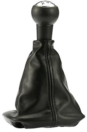 Pommeau de levier de vitesse en cuir noir 5 vitesses avec soufflet pour Peugeot 207 307 406 (1996–2013)