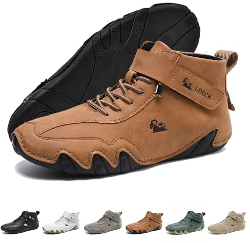 Hommes Bottes montantes italiennes faites main Chaussures de plein air imperméables Beck Chaussures pieds nus Ideck Bottes Chukka antidérapantes et respirantes for la randonnée, le camping et la condu