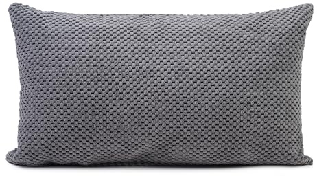 Gözze - Kissen Sven, Dekokissen in genoppter Optik, Weiches Sofakissen mit Füllung, 100% Polyester, 30 x 50 cm - Anthrazit