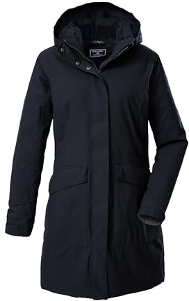killtec Femme Parka fonctionnelle/parka imperméable avec capuche amovible KOW 18 WMN PRK, schwarz blau, 38, 43313-000