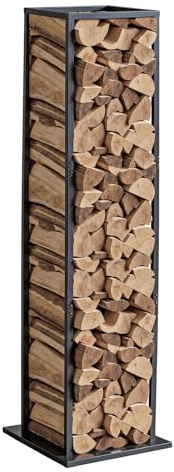 VEVOR Portalegna da Ardere per Interni, 330 x 320 x 1120 mm, Supporto per Impilare Tronchi, Supporta fino a 45,4 kg, Portalegna in Acciaio Verniciato a Polvere per Camino Peso 4,2 kg