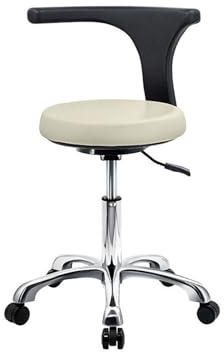 Sgabello a Sella con Ruote, Sgabello Girevole e Regolabile, Sedia da Ufficio con Schienale, Adatto for Massaggi, Saloni di Bellezza e Ufficio Domestico(Color-4)