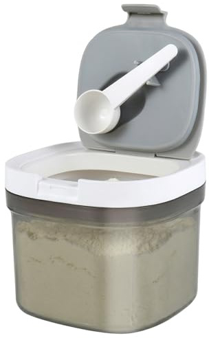 Airtight Milk Powder Container with Lid & Magnetic Spoon Stackable Formula Dispenser Kitchen Food Storage Jar Ground Coffee Canister for Milk Powder Formula, Beans, Tea, Sugar, Flour, Cereal(800ml)