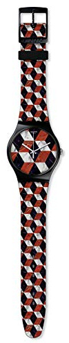 Swatch Herren Analog Quarz Uhr mit Silikon Armband SUOB142