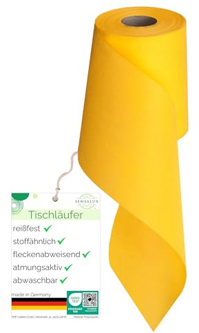 Sensalux Tischläufer, Tischband, stoffähnliches Vlies, Standard 100 by Oeko-TEX® - Klasse I Zertifiziert, 15cm x 25m, Gelb