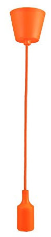 Jandei - Portalampada E27 in Silicone, Lampada a Sospensione con Cavo Regolabile da 90cm. Decorazione Soggiorno, Camera, Camera da letto, Locali commerciali. Arancia