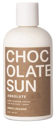 Chocolate Sun - Organic Absolute Dark Tanning Cream Face & Body | Clean, Non-Toxic Sunless Tanning (Dark Skin Tones, 8 oz | 236 ml)