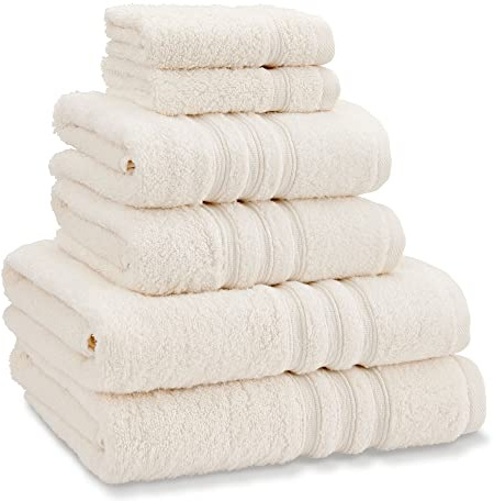 Catherine Lansfield Zero Twist Cotton 6 Piece Towel Bale Set Cream