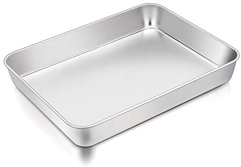 TeamFar Lasagna Pan, 12.3 x9.75 x2 Stainless Steel Rectangular Cake Pan