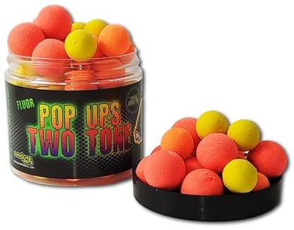 Fluor Two Tone Pop Ups Boilies 14/20mm Pro Elite Baits | Cebos Pesca Carpa | Artificial Baits Carp (14-20mm, Robin Red®)