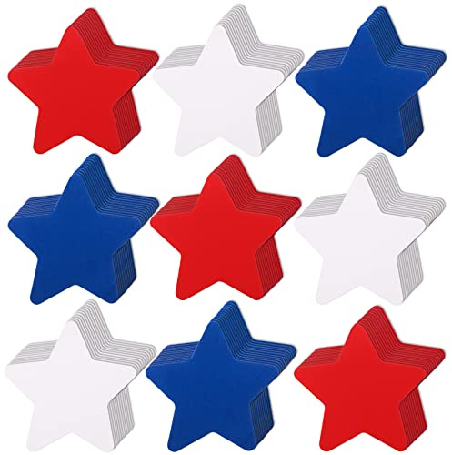 360 Pcs Patriotic Star Cutouts Paper Stars 4th of July Star Cut Outs Independence Day Star Shapes Die-Cuts for Memorial Day Bulletin Board Home Office School Party Decor DIY Craft, Red White Blue