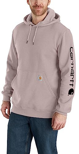 Carhartt Sweat-shirt graphique à manches logotées, coupe ample, taille moyenne Maillot de survêtement Homme, Violet, XL