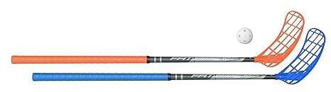 FAT PIPE | Floorball Unihockey Schläger Set Rock 33 Unihand mit gerader Schaufel | 2 Schläger und 1 Ball | Markenqualität aus Finnland (Schaftlänge 92 cm)