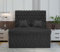 Steel Grey Plush Velvet Ottoman Bed Frame & Chesterfield Scroll Headboard | Sleigh Bed with Ottoman storage (Black, 4FT6 Double)