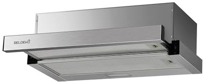 Hotte tiroir encastrable BELDEKO Lena 60 cm – inox – 354 m³/h – évacuation ou recyclage – commandes mécaniques – marque française